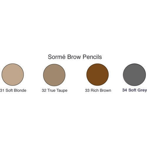 Sorme Brow Pencil Waterproof 0.04 oz - Soft Gray 34