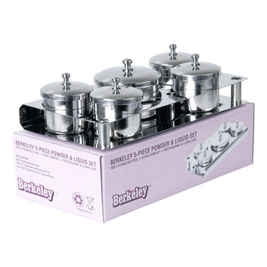Berkeley Ensemble de 5 poudres et liquides en acier inoxydable LC701