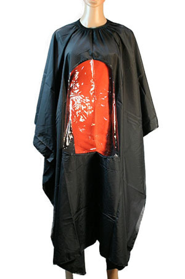 7 Salon Cape (Black/Clear) -pc