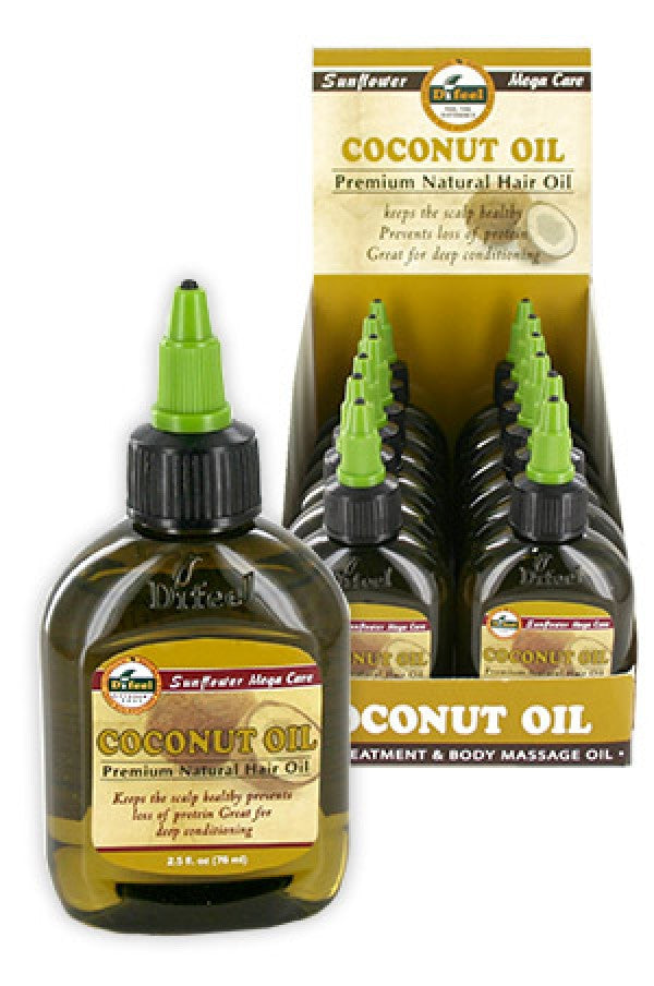 Sunflower-10 Diffel Premium Natural Hair Oil (2.5oz)-Coconut