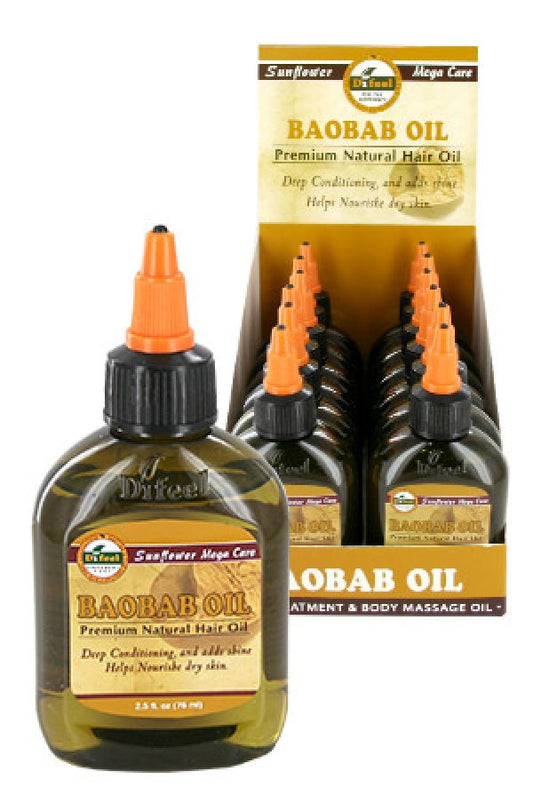 Sunflower-12 Diffel Premium Natural Hair Oil (2.5oz)-Baobab