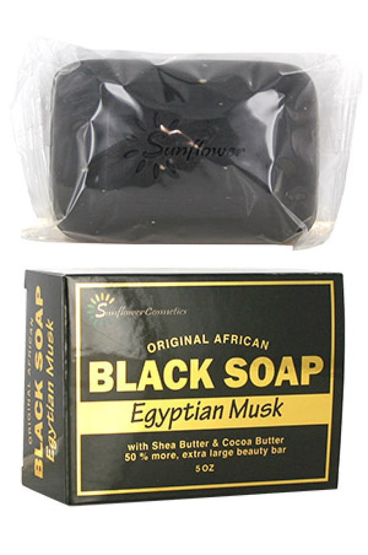 Sunflower-1 Original African Black Soap (5oz)-Egyptian Musk