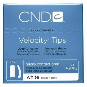 CND Velocity Tips White 50 pk Size 3 16933