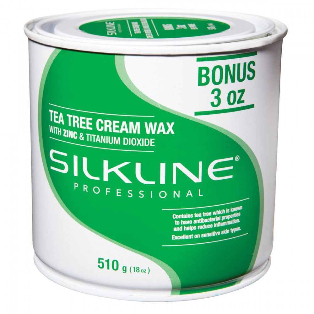 Silkline Tea Tree Cream Wax W/Zin & Titanium 18oz. SL18TREEC