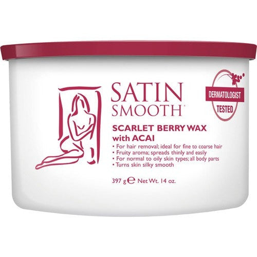 Satin Smooth Scarlet Berry Wax With Acai 14 oz. SSW14SBG