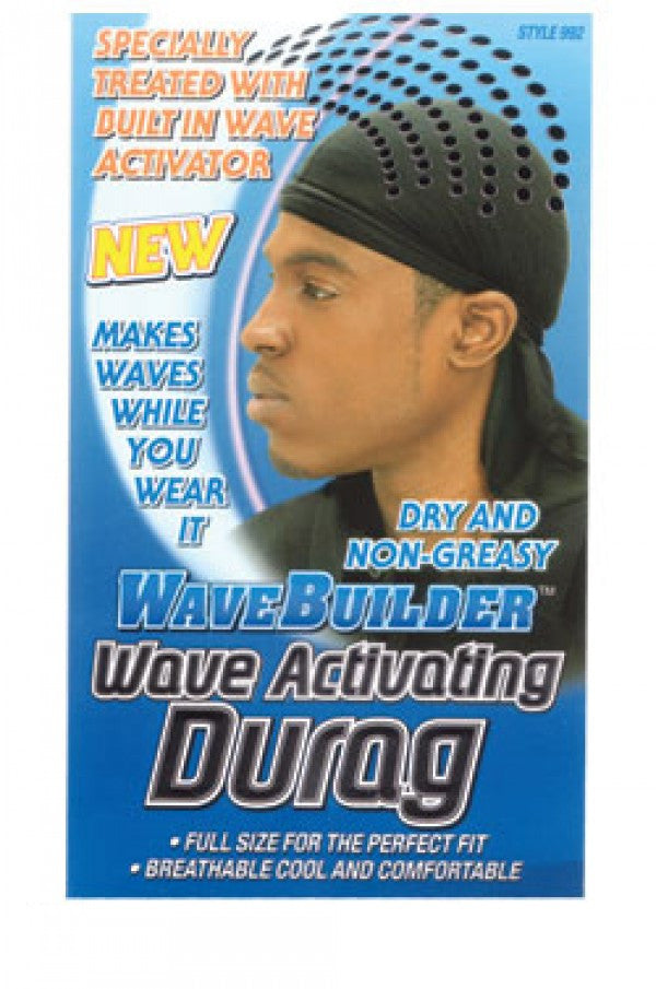 Wave Builder 992 Wave Activating Durag - Black (1 dz/pk)