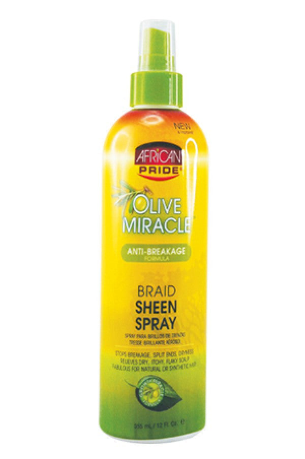 African Pride-30 Olive Miracle Braid Sheen Spray(12oz)
