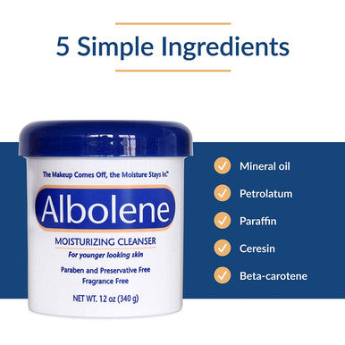 Albolene Moisturizing Cleanser 3-in-1 Skin Care Product Makeup Remover, Facial Cleanser 12oz