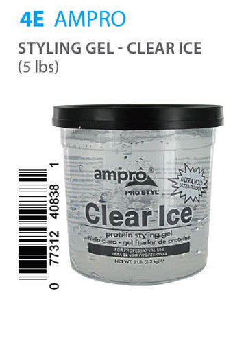 Ampro-4E Pro Clear Ice Protein Styling Gel Ultra Hold (5LB)