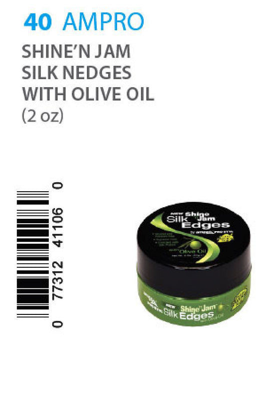 Ampro-40 Shine'n Jam Silk Edges with Olive Oil (2oz)