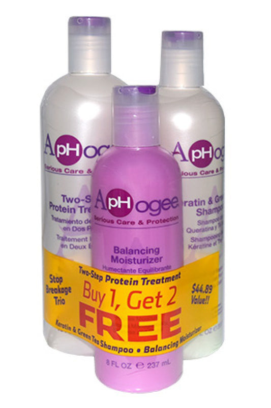 ApHogee Combo 3pcs (Two-Step Treat (16oz) / Balancing Moisturizer (8oz) / Keratin&Green Tea Shampoo(12oz))