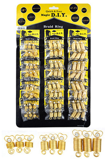 ATG1  Gold Braid Hair Ring 24/pk - pk