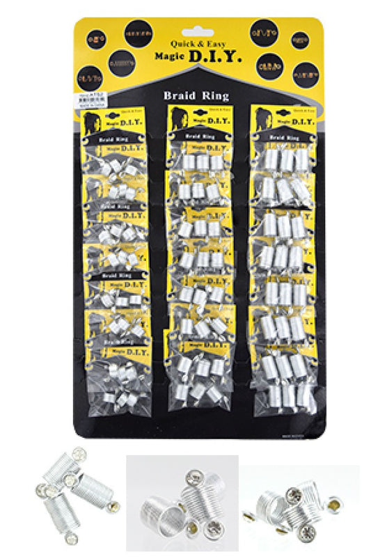 ATS2 Silver Braid Hair Ring 24/pk - pk