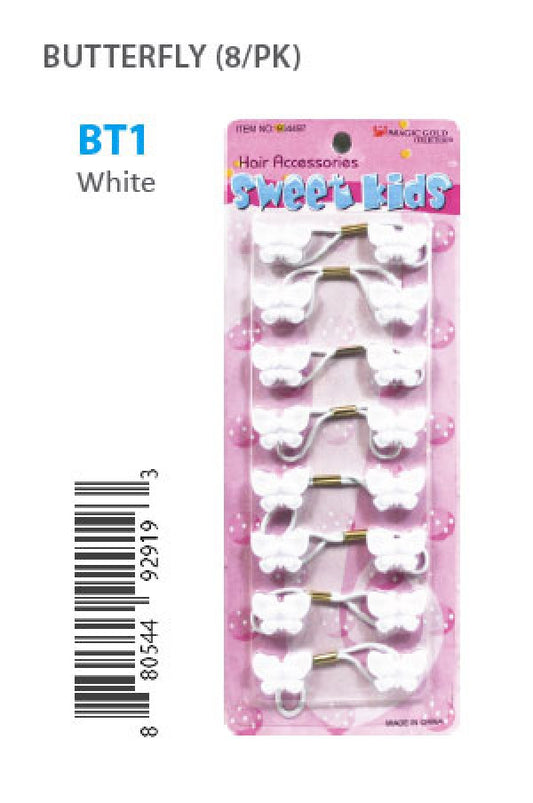 Magic Gold Bubble Butterflies BT1 White 8/pk -pc