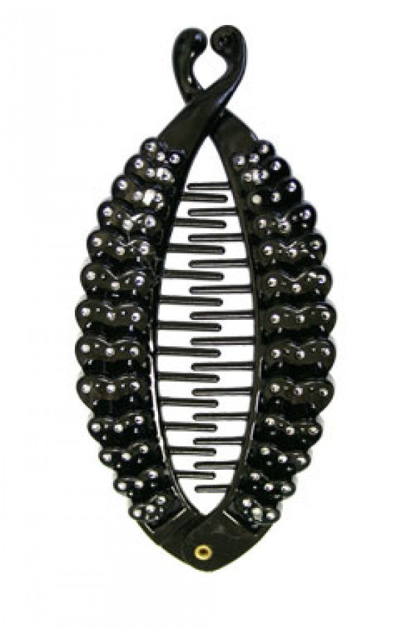 1933 Fish Comb w/ Stone (Black) -dz