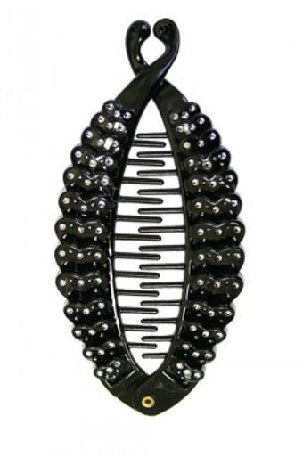 1933 Fish Comb w/ Stone (Black) -dz