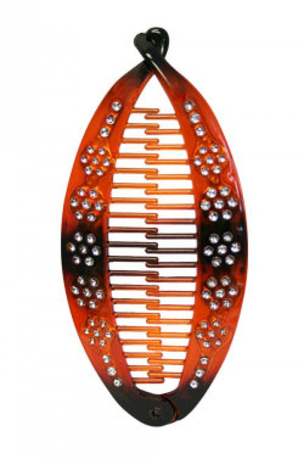 Fish Comb w/ Stone 1935 Brown -dz