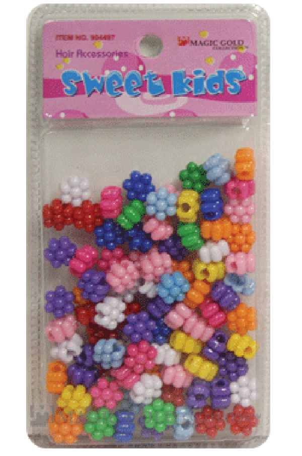 Magic Gold Plastic Bead Flower 1659 Mix - pc