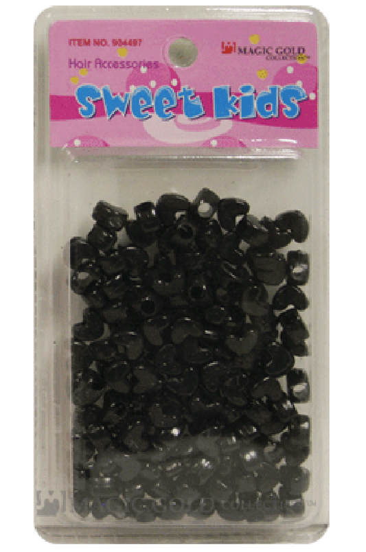 Magic Gold Plastic Bead Heart 1648 Black - pc