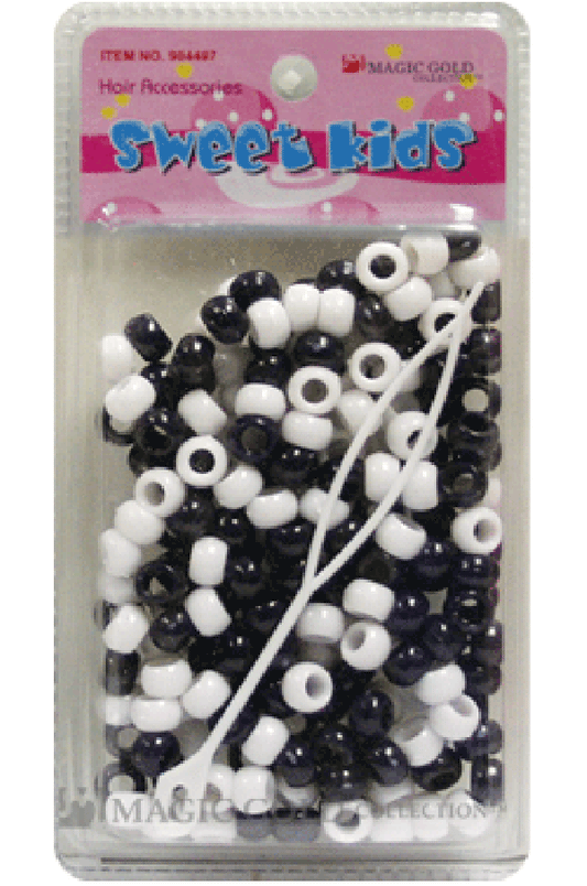 Magic Gold Plastic Bead (S) 1608 Black/White