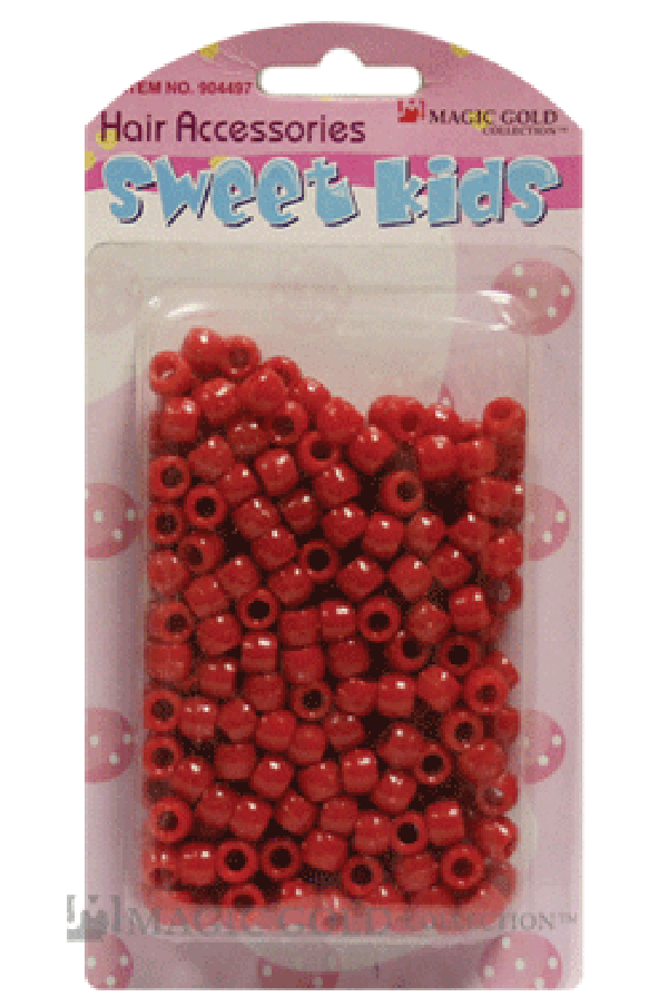 Magic Gold Plastic Bead (S) 1628 Red