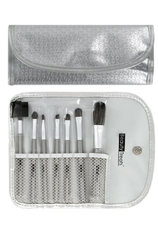 BTS147-69 7pc Brush Set in Pouch_Metal Silver