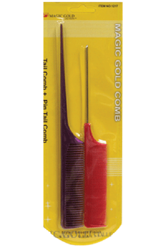 Magic Gold-1217 2pc Bone + Pin Tail Comb -dz