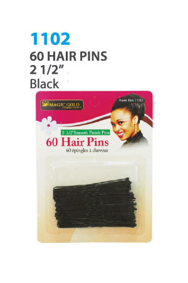 Magic Gold-1102 Hair Pins 2 1/2" (Black) -dz