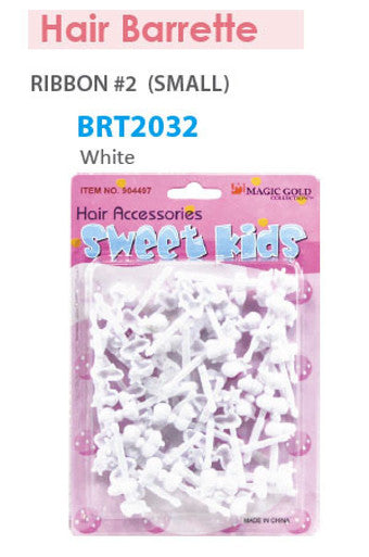 Magic Gold Barrette Ribboon (S) White BRT2032 -pc