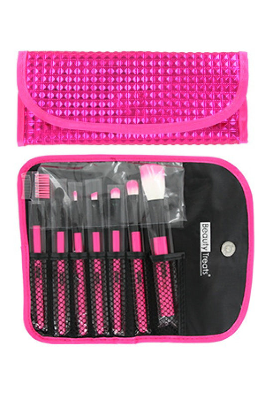 BTS148-70 7pc Brush Set in Pouch_Pink Pyramid