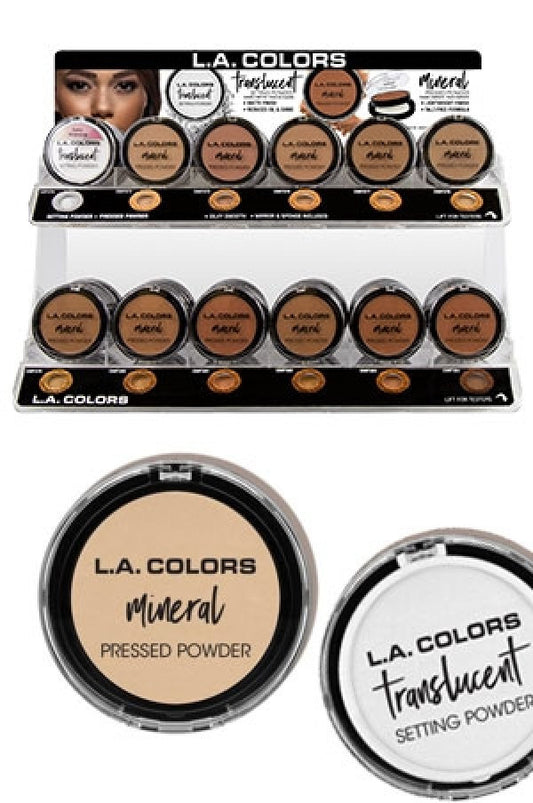 L.A Colors Mineral Pressed Powder  CAD96B.1 & 96.1 (12 kinds/ 6 pcs, Total 108 pcs)