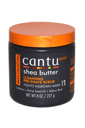 Cantu-38 男士乳木果油清洁须前磨砂膏（8盎司）