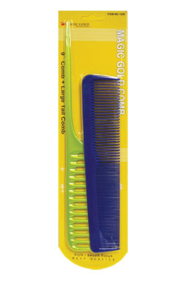 Magic Gold-1220 2PC 9" Comb + Bone Tail Comb -dz