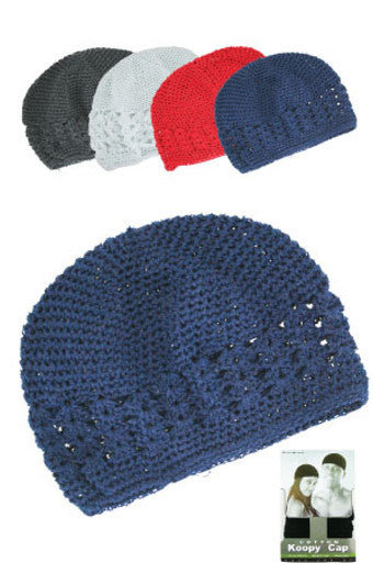Cotton Koopy Cap 451 Asst (Black 3 , White 3 , Red 3 , Navy 3)