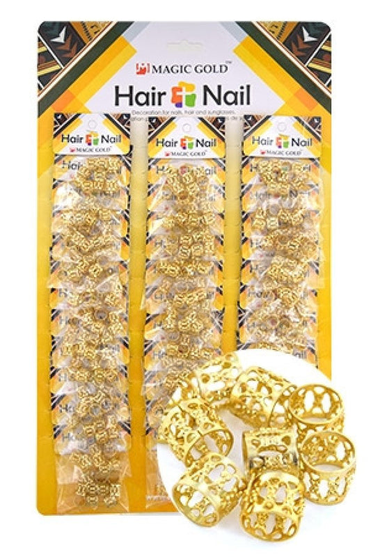 CX7200  Gold Hair & Nail Ring Bead 36/pk-pk