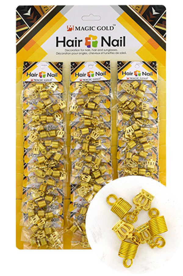 CX7205  Gold Hair & Nail Ring Bead  36/pk-pk