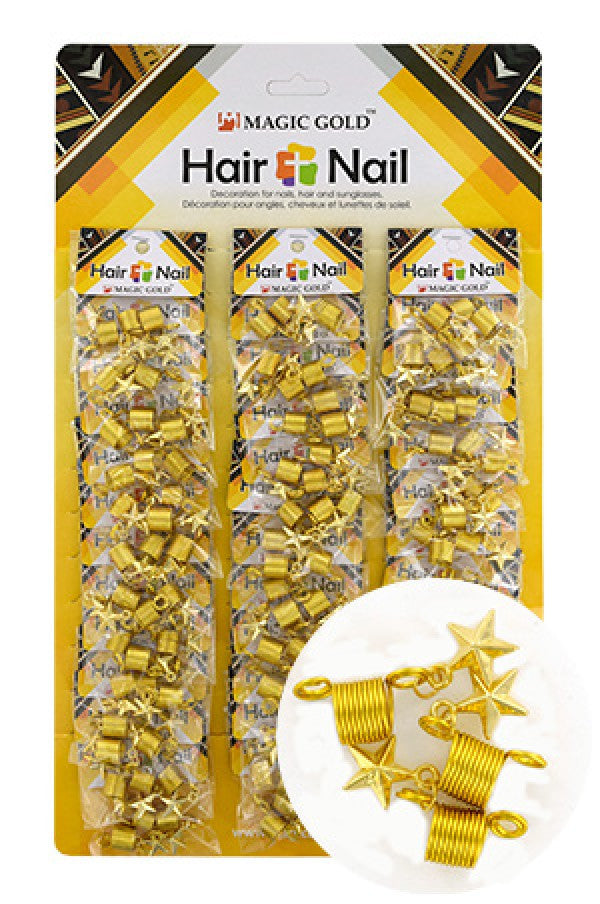 CX7206  Gold Hair & Nail Ring Bead 36/pk-pk