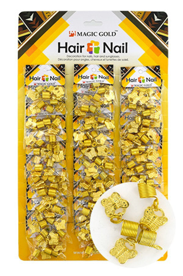 CX7209  Gold Hair & Nail Ring Bead 36/pk-pk