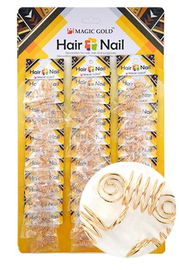 CX7493  Gold Hair & Nail Ring Bead 36/pk-pk