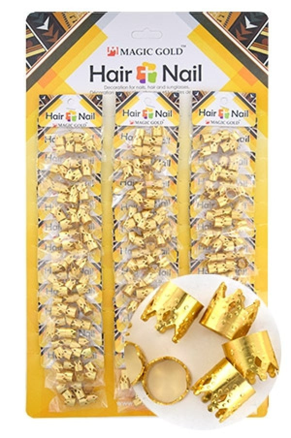 CX7494  Gold Hair & Nail Ring Bead 36/pk-pk