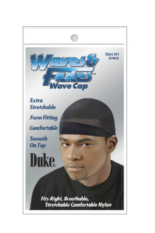 Duke-23 Waves & Fades -441 Wave Cap -Black (2packs)