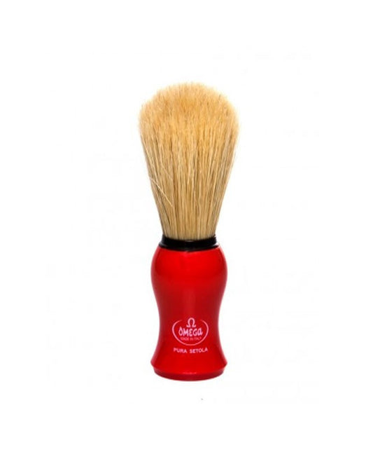 Omega Hog Bristle Shave Brush Red