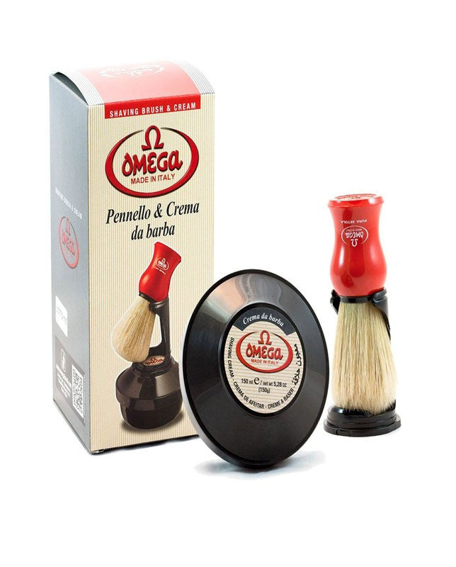 OMEGA SHAVING BRUSH & CREAM