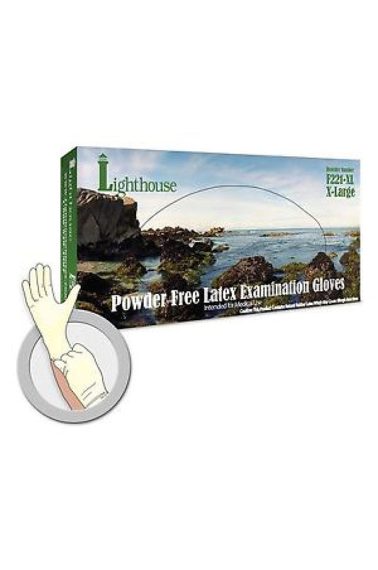 Lighthouse Powder Free Latex Gloves Medium (100pc) F221-M