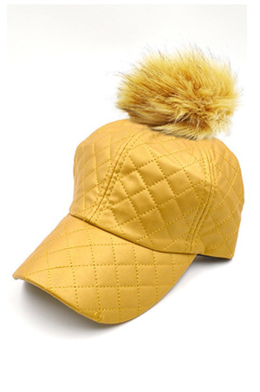 CAP6402 Fashion Fur PomPom Hat