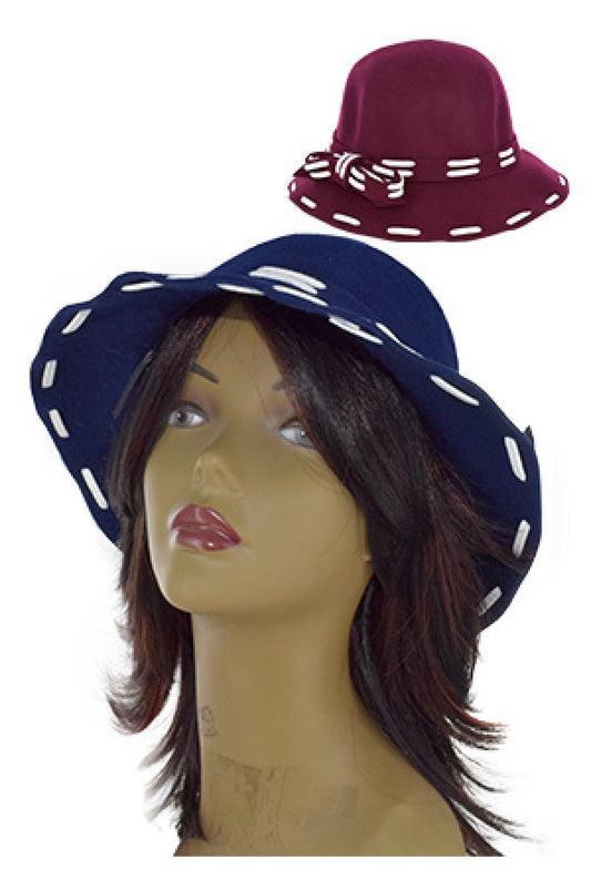 6555 Fashion Wool Cloche Hat -pc