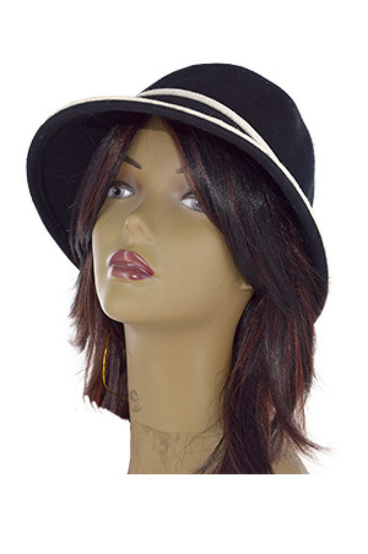 6557 Fashion Wool Cloche Hat (Black) -pc