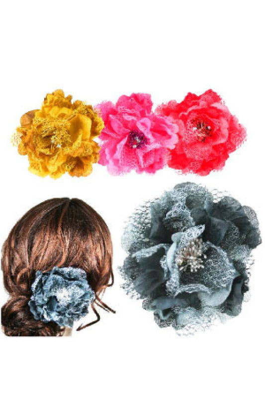 Flower Hair Clip 3in1 Flower 3015 ASST - dz
