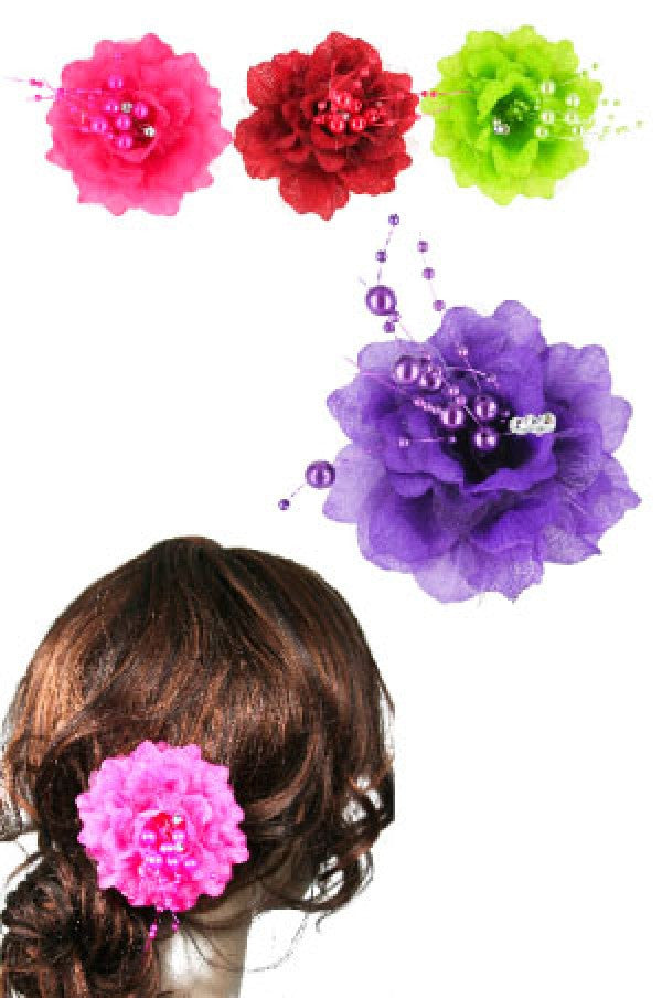 Flower Hair Clip 3in1 Flower 3016 ASST - dz