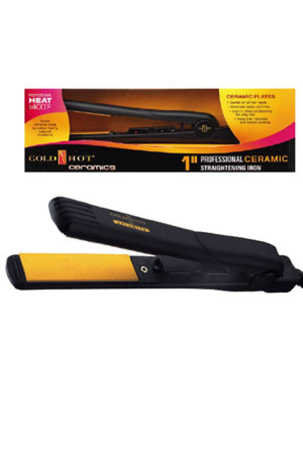 Gold'N Hot GH2144 Ceramic Flat Iron 1"